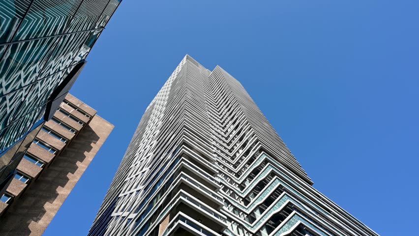 Modern buildings in The Hague, Netherlands. Skyscrapers. Modern architecture. 