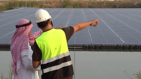 Footage 4K: Middle Eastern Arabs inspecting solar farms with engineers - Powered by Shutterstock - Get 15% off with code: PIKWIZARD15