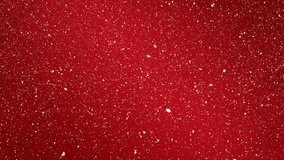 Animation of snow falling in seamless loop over red background. winter, christmas, tradition and celebration concept digitally generated video. - Powered by Shutterstock - Get 15% off with code: PIKWIZARD15