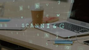 Animation of changing tellers, malware, warning and virus over laptop and smartphone on desk.  global internet security, data processing, connections and digital interface concept digitally generated - Powered by Shutterstock - Get 15% off with code: PIKWIZARD15