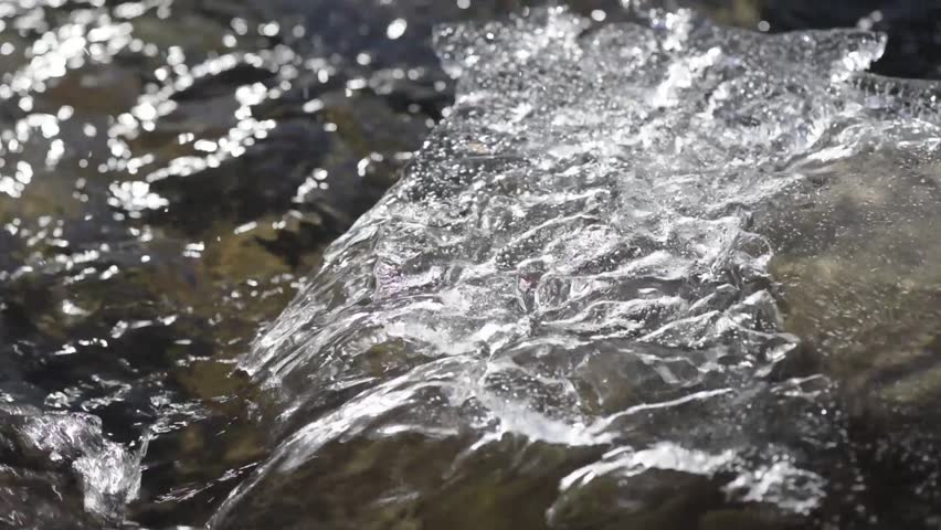 Texture piece of ice floe in a mountain river | Shutterstock HD Video #1100119991