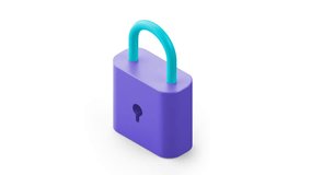 padLock 3d scene icon of nice animated for your 3D videos easy to use with Transparent Background . HD Video Motion Graphic Animation Free Video