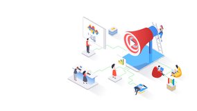 digital marketing scene icon of nice animated for your isometric videos easy to use with Transparent Background . HD Video Motion Graphic Animation Free Video