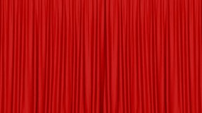 Opening Red Curtain Animation, Background, with Alpha Matte, Loop
