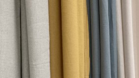 Colorful curtains wonderful contrast Hues decorated Detail shot abstract pastel background images 4K video home decoration colorful curtains fabric tulle buying now.