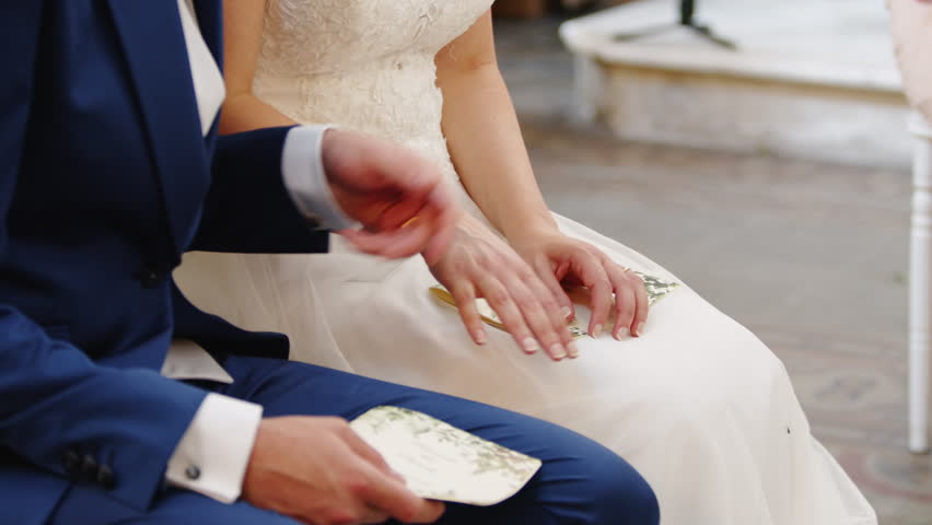 Hands of betrothed close up  | Shutterstock HD Video #1100136967