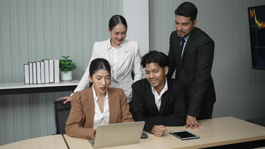 Asian Business team Brainstorming Creative Idea in Meeting Room | Shutterstock HD Video #1100137355