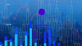 Animation of video game controller icon over statistical data processing over world map. Video game interface and business data technology concept - Powered by Shutterstock - Get 15% off with code: PIKWIZARD15