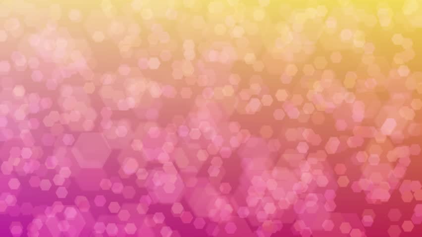 Motion graphics. Beautiful harmonic colored abstract bachground with hexagon shaped bokeh pattern