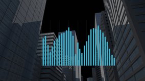 Animation of financial and business data processing over cityscape. Global finances, business, connections and data processing concept digitally generated video. - Powered by Shutterstock - Get 15% off with code: PIKWIZARD15