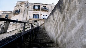 Matera, Itlay steep stairs going up