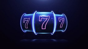 Neon slot machine hit jackpot 777. 3D Illustration - Powered by Shutterstock - Get 15% off with code: PIKWIZARD15