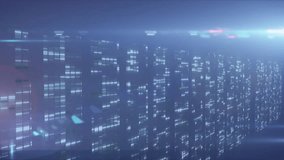 Animation of digital clouds with electronic devices over data processing on computer servers. Global cloud computing and data processing concept digitally generated video. - Powered by Shutterstock - Get 15% off with code: PIKWIZARD15