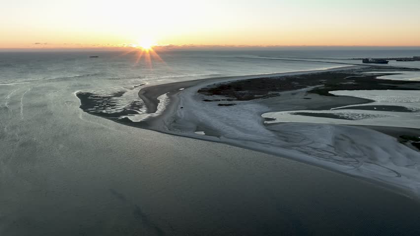 Aerial view of the Fort George Inlet in Jacksonville, Florida.