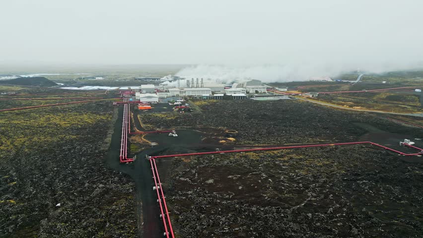 Steam coming out of Geothermal Power Plant in Iceland
