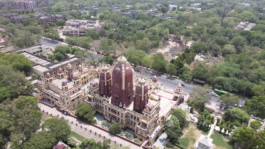 An Aerial Shot of Birla Mandir at New Delhi in India
