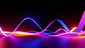 cycled 3d animation, abstract background with glowing neon wavy ribbons and lines. Minimalist colorful wallpaper - Powered by Shutterstock - Get 15% off with code: PIKWIZARD15