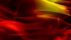Red Yellow color. 3d Red Yellow flag waving clear waving background. Colorful Red Yellow seamless loop animation. Red Yellow HD resolution Background. Clear flag Closeup 1080p Full HD video layout,