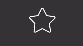 Animated star white line icon. Rating and award. Space body. Cosmos. Glowing star. Seamless loop HD video with alpha channel on transparent background. Motion graphic design for night mode
