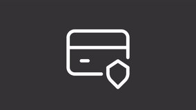 Animated security white line ui icon. Account safety. Banking. Seamless loop HD video with alpha channel on transparent background. Isolated user interface symbol motion graphic design for night mode