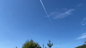 Airplanes in the clear sky.