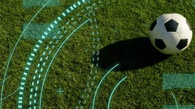 Animation of scope scanning with icons and data processing over caucasian man playing football. Global sport and digital interface concept digitally generated video. - Powered by Shutterstock - Get 15% off with code: PIKWIZARD15