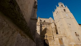 St Antolin Cathedral in Palencia, Castile and Leon, Spain. High quality 4k footage