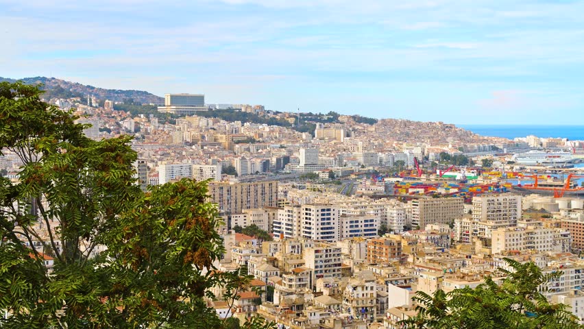 Timelaps of algiers and algiers port 