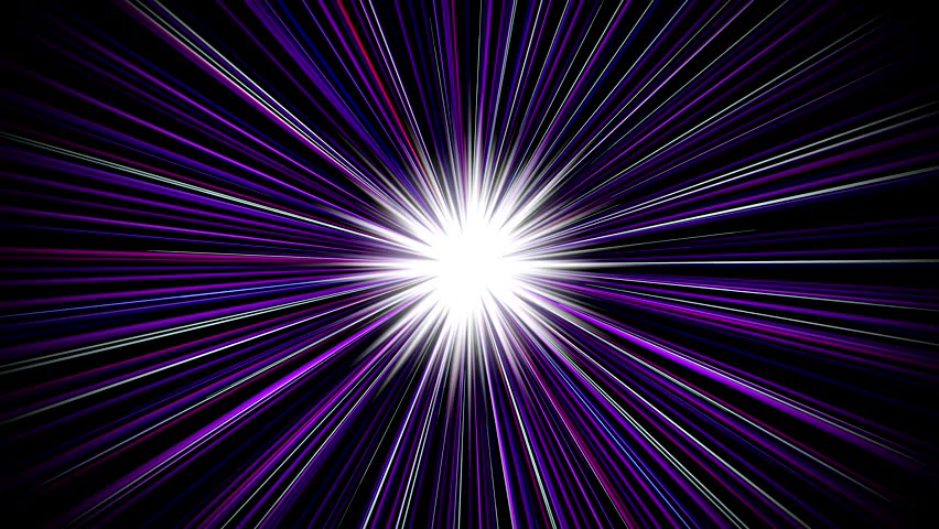 Moving forward inside science fiction tunnel with many purple, violet, blue and white light streaks - great for topics like hyperspace, time travel or teleportation etc. 3D 4k loop animation. | Shutterstock HD Video #1100215417