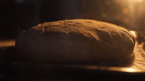 Time lapse video of bread baked in the oven