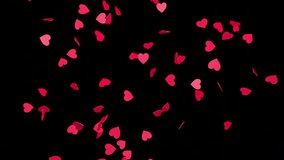 Falling red hearts on a black background. 3D rendering of animation. Video effect for valentine's day and weddings. Rain from hearts. - Powered by Shutterstock - Get 15% off with code: PIKWIZARD15
