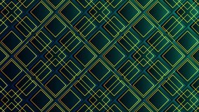 Abstract geometric seamless pattern of green gold squares