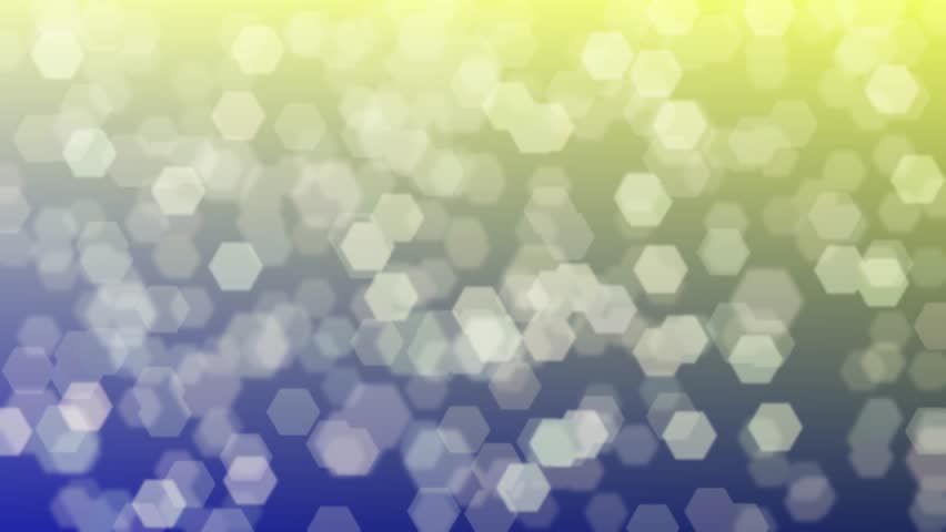 Motion graphics. Beautiful harmonic colored abstract bachground with hexagon shaped bokeh pattern