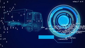 Animation of 3d car model, scope scanning and data processing. Global car engineering, business, finances, computing and data processing concept digitally generated video. - Powered by Shutterstock - Get 15% off with code: PIKWIZARD15