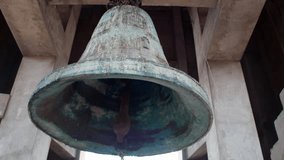 ANCIENT BELL IN MONASTERY FROM THE TIME OF THE SPANISH COLONY IN COLOMBIA