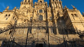 Cathedral of Santiago de Compostela, Galicia, Spain. High quality 4k footage