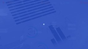 Animation of network of digital icons and screens with data processing against blue background. Global networking and business data technology concept - Powered by Shutterstock - Get 15% off with code: PIKWIZARD15