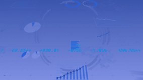 Animation of network of digital icons and interface with data processing against blue background. Global networking and business interface technology concept - Powered by Shutterstock - Get 15% off with code: PIKWIZARD15