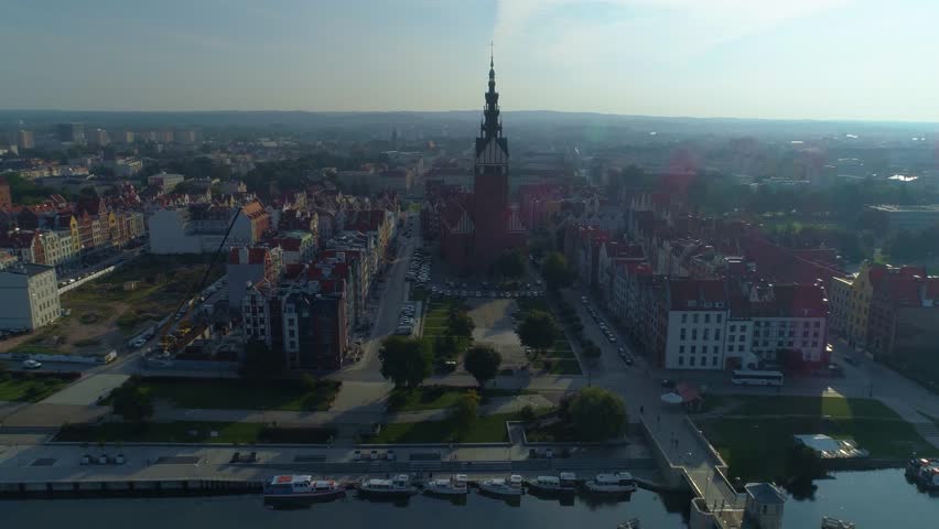 Elblag Coast Cathedral Bridge Wybrzeze Gdanskie Aerial View Poland