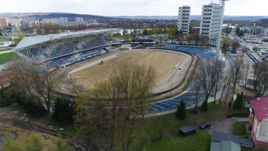 Municipal Stadium Stal Rzeszow Stadion Miejski Aerial View Poland