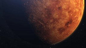 Planet Venus Craters Close Space Scene