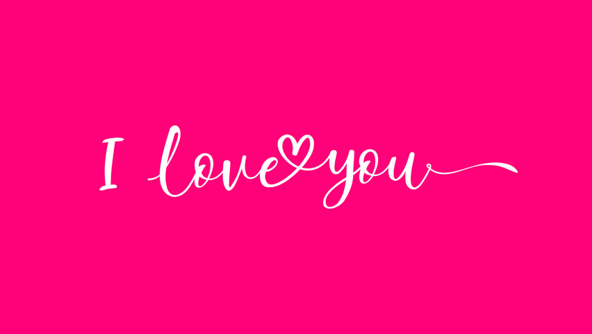 I love you animation text handwritting with white color. I love you is good for greeting someone we love on big days.