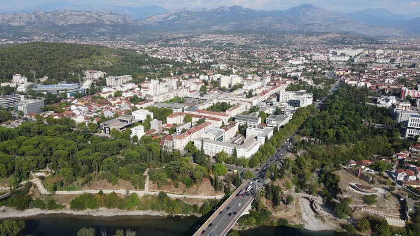 Podgorica city from the above