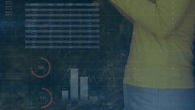 Animation of statistical data processing against caucasian female architect using smartphone. Engineering and business data technology concept - Powered by Shutterstock - Get 15% off with code: PIKWIZARD15