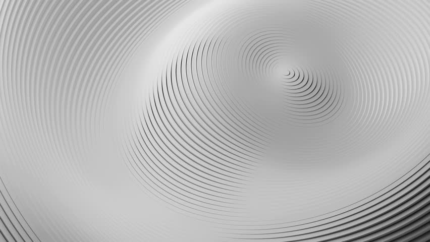 Background of white rings moving in waves. Loop animation. 3D Illustration Royalty-Free Stock Footage #1100267381
