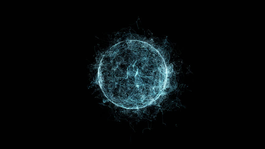 Abstract sphere of moving luminous particles on a transparent background. | Shutterstock HD Video #1100278169