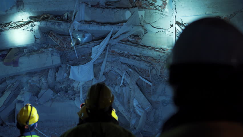 Search and rescue operation in the building destroyed in the earthquake. Turkey Earthquake – Kahramanmaras- 6 February 2023.