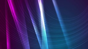 Shiny glowing abstract futuristic background with wavy lines. Seamless looping blue purple tech motion design. Video animation Ultra HD 4K 3840x2160