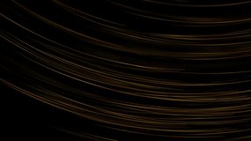 Golden curved wavy lines on black background. Seamless looping abstract minimal motion design. Video animation Ultra HD 4K 3840x2160