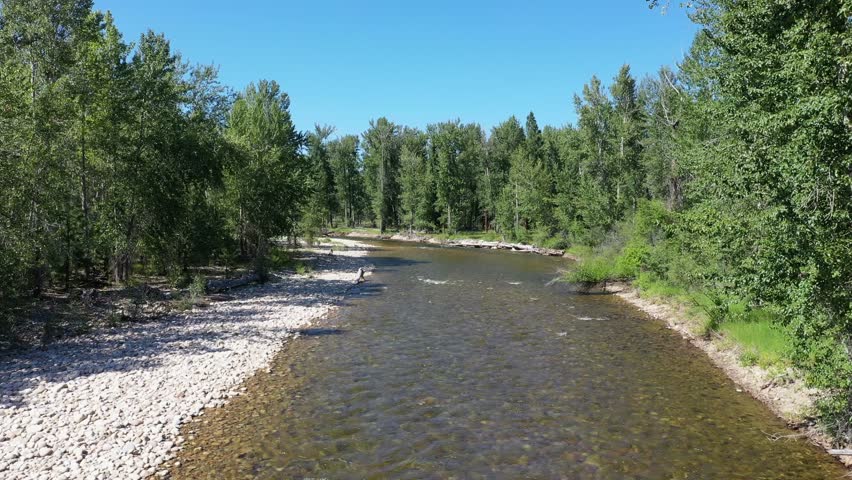 A medium to low flight over the beautiful Bitterroot River.